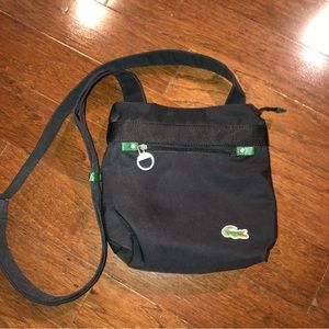 LACOSTE black cross body bag with adjustable strap